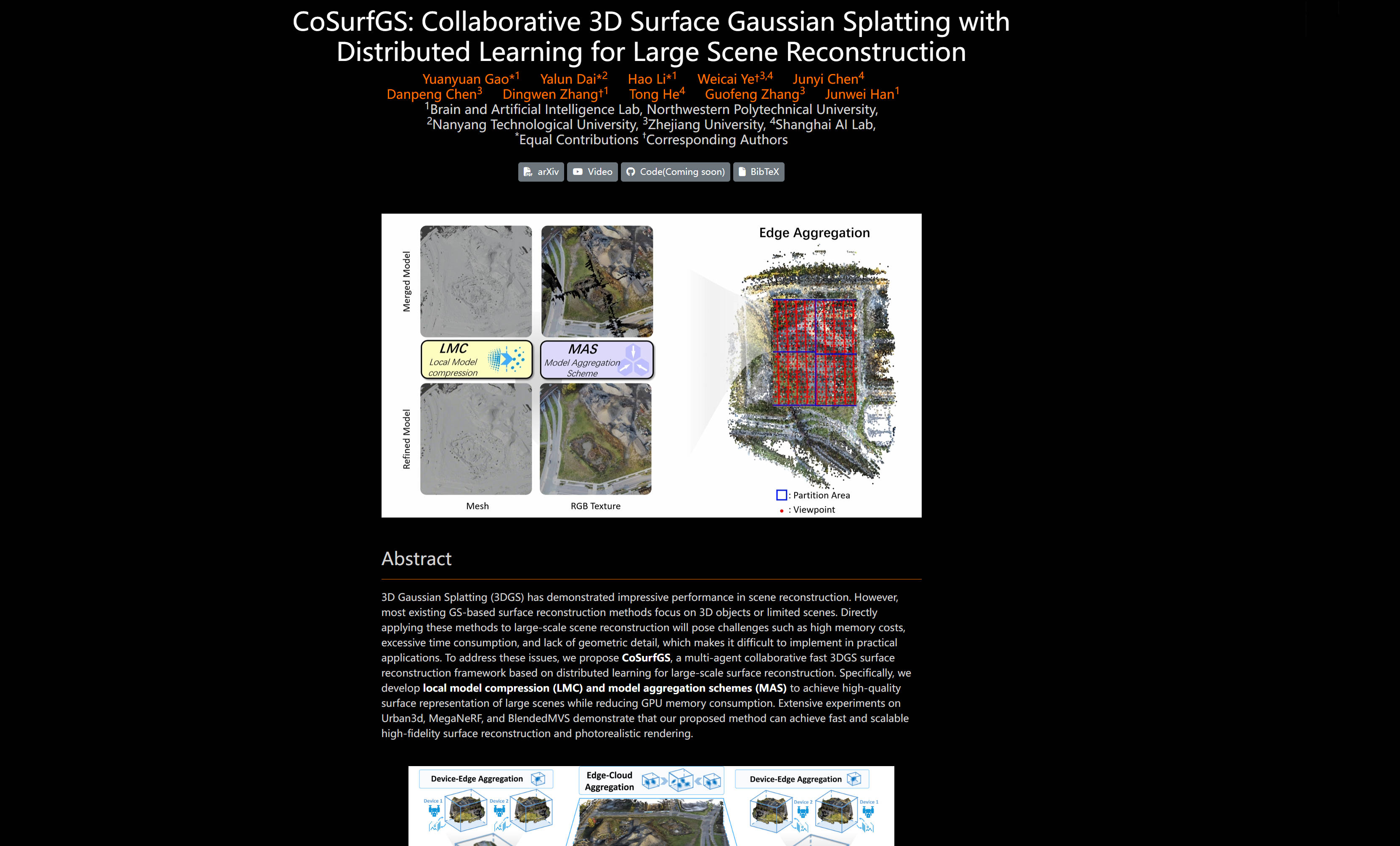 CoSurfGS: Collaborative 3D Surface Gaussian Splatting with Distributed Learning for Large Scene Reconstruction