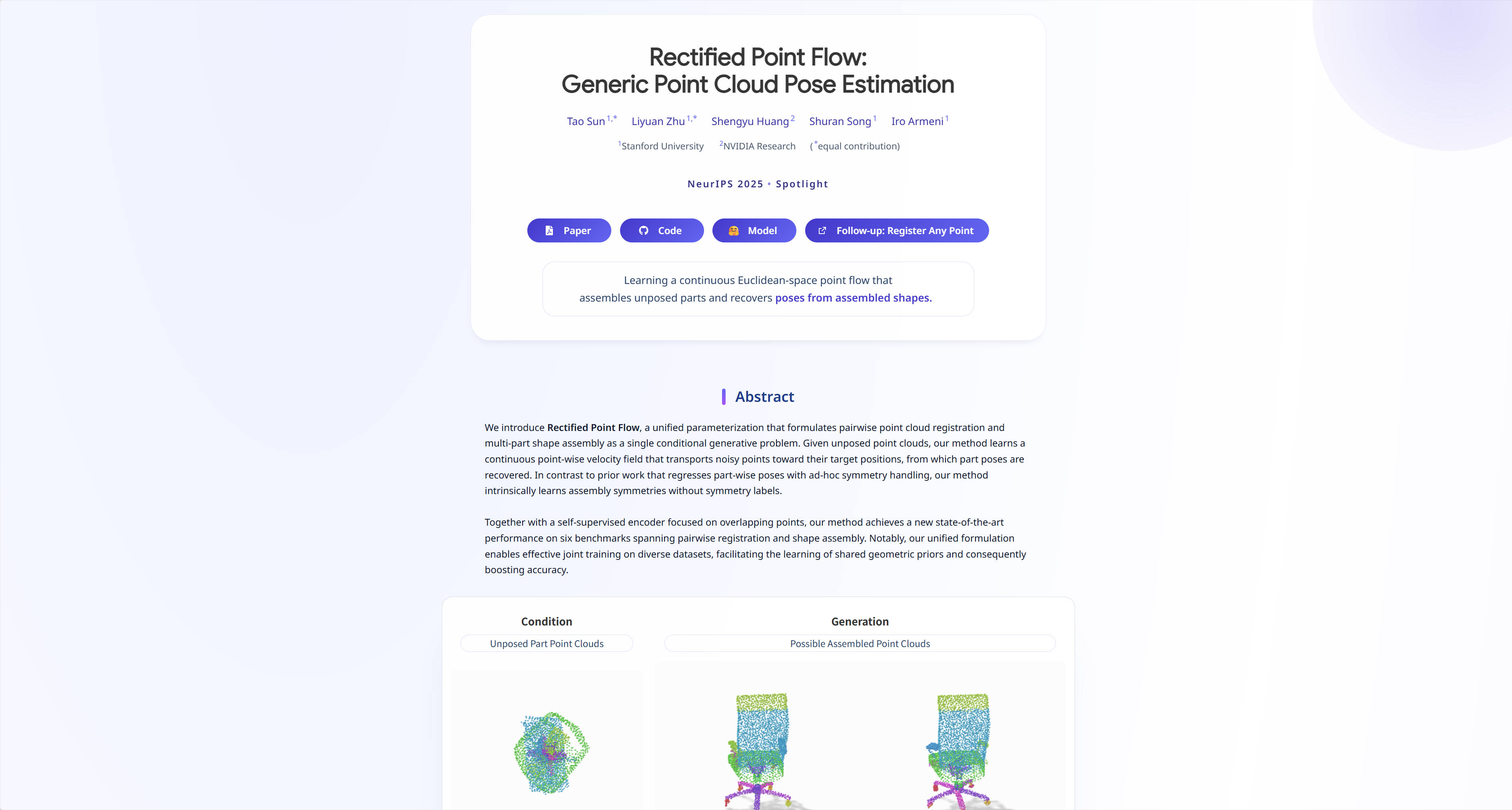 Rectified Point Flow: Generic Point Cloud Pose Estimation