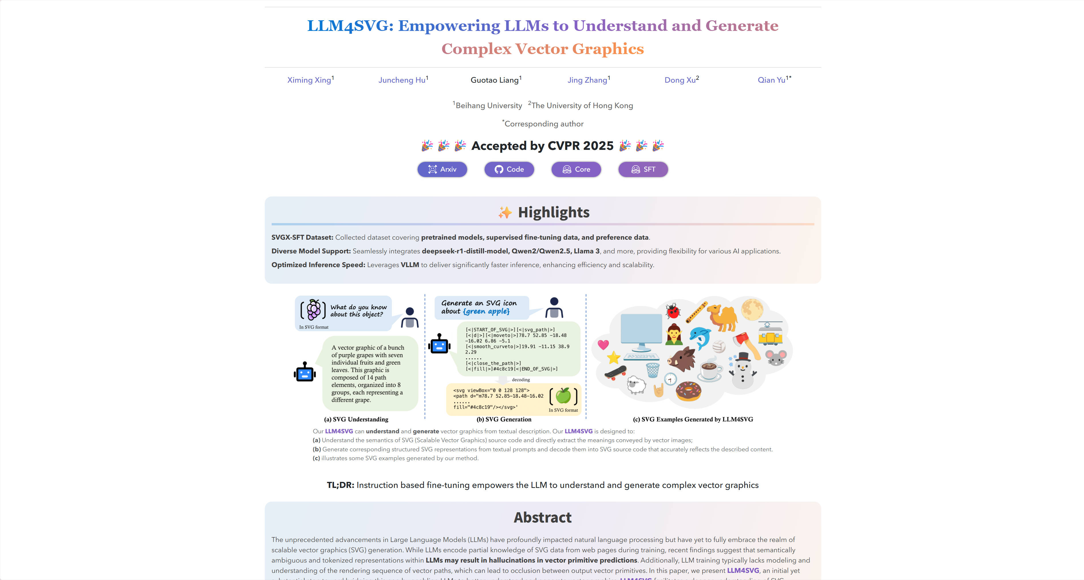 LLM4SVG: Empowering LLMs to Understand and Generate Complex Vector Graphics