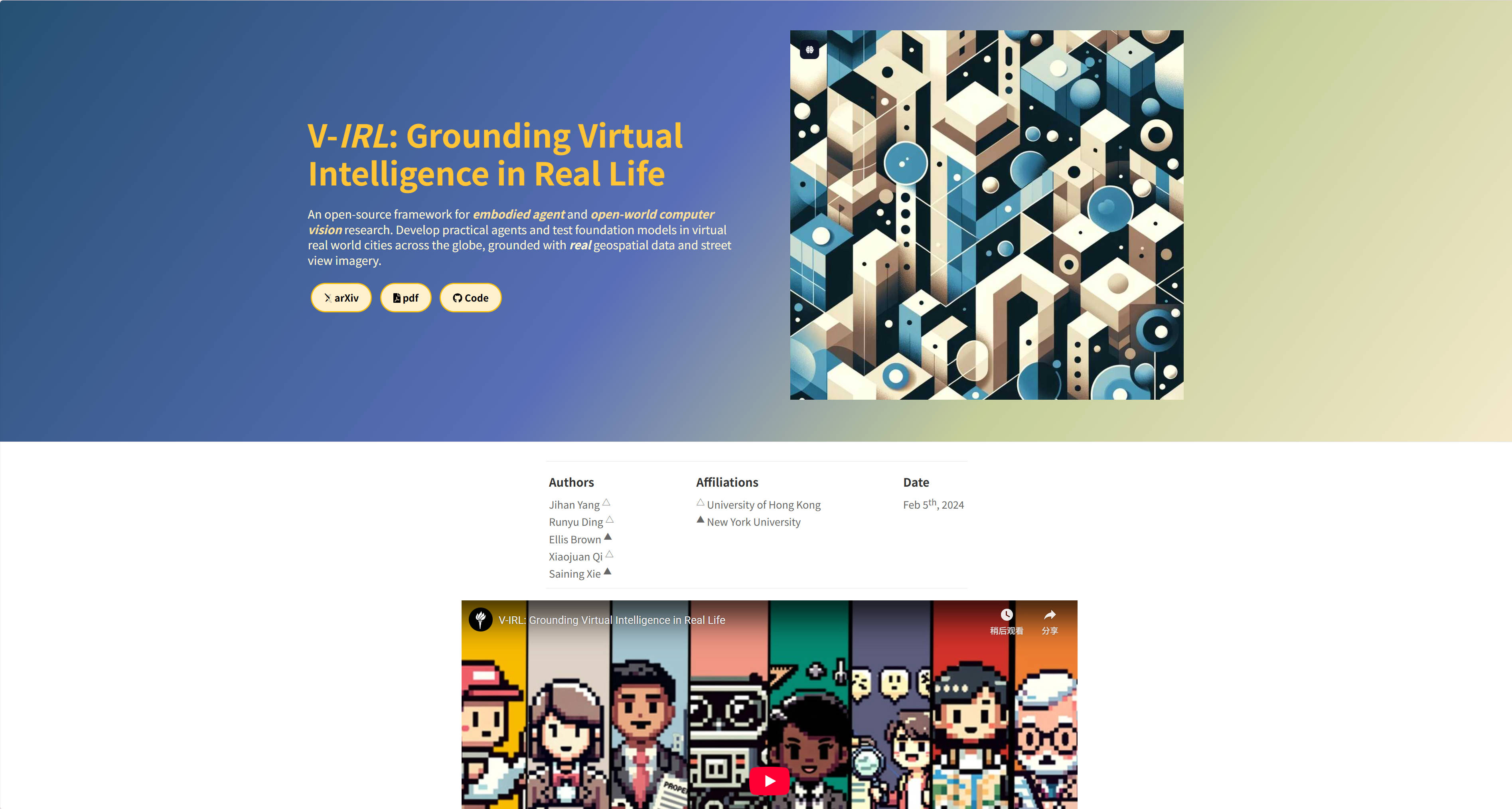 V-IRL: Grounding Virtual Intelligence in Real Life