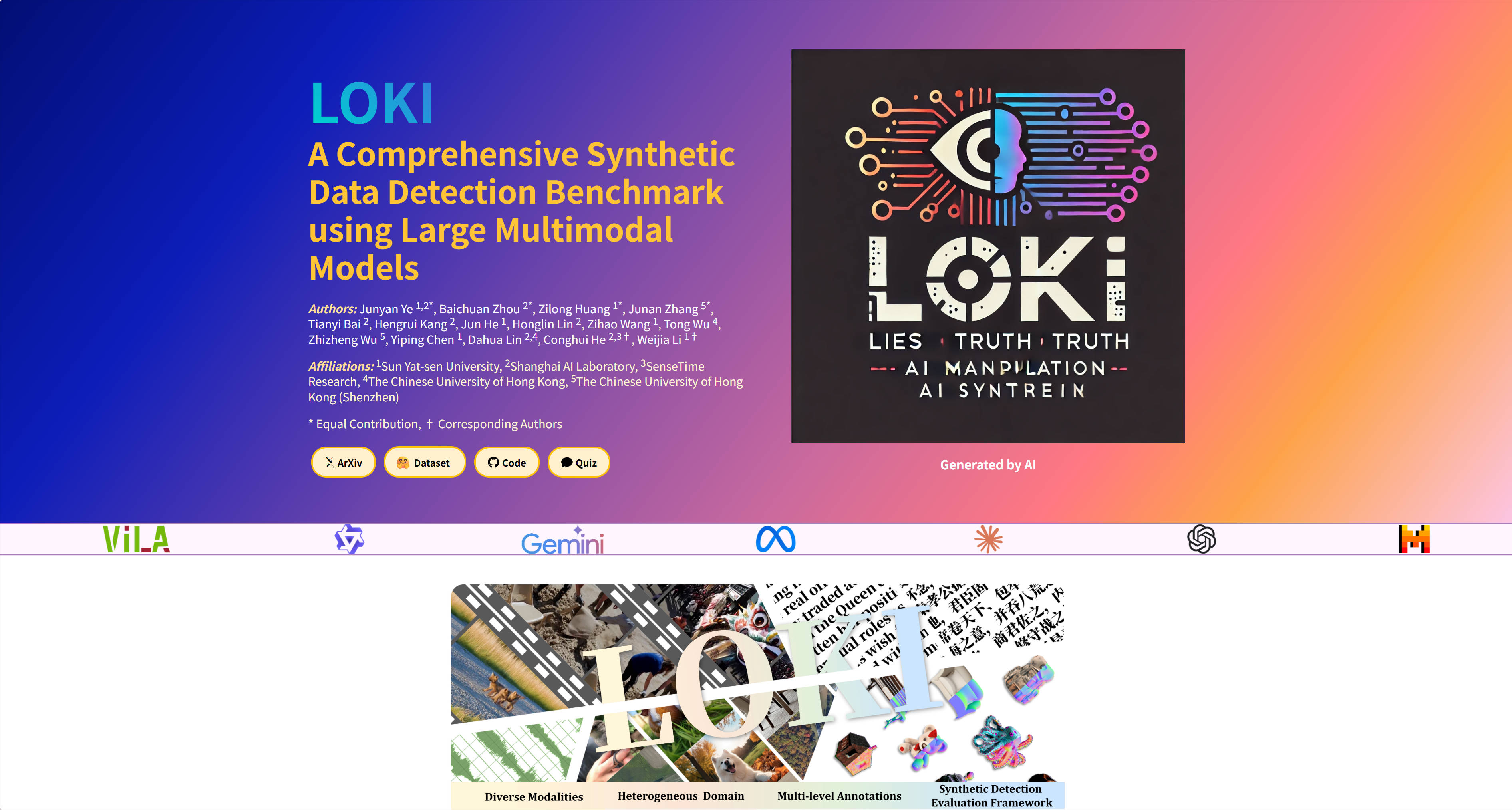 LOKI: A Comprehensive Synthetic Data Detection Benchmark using Large Multimodal Models