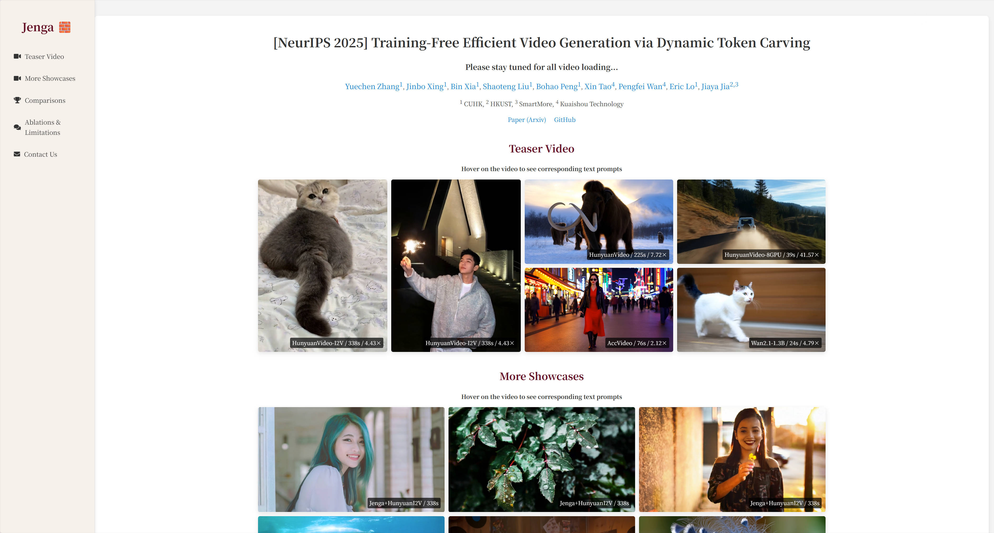 Training-Free Efficient Video Generation via Dynamic Token Carving