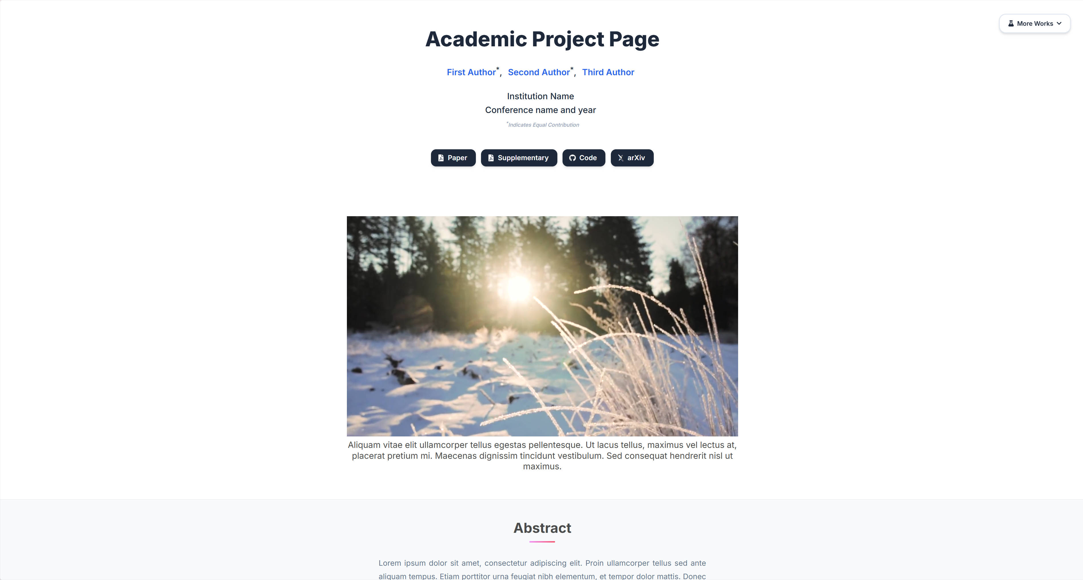 Academic Project Page Template