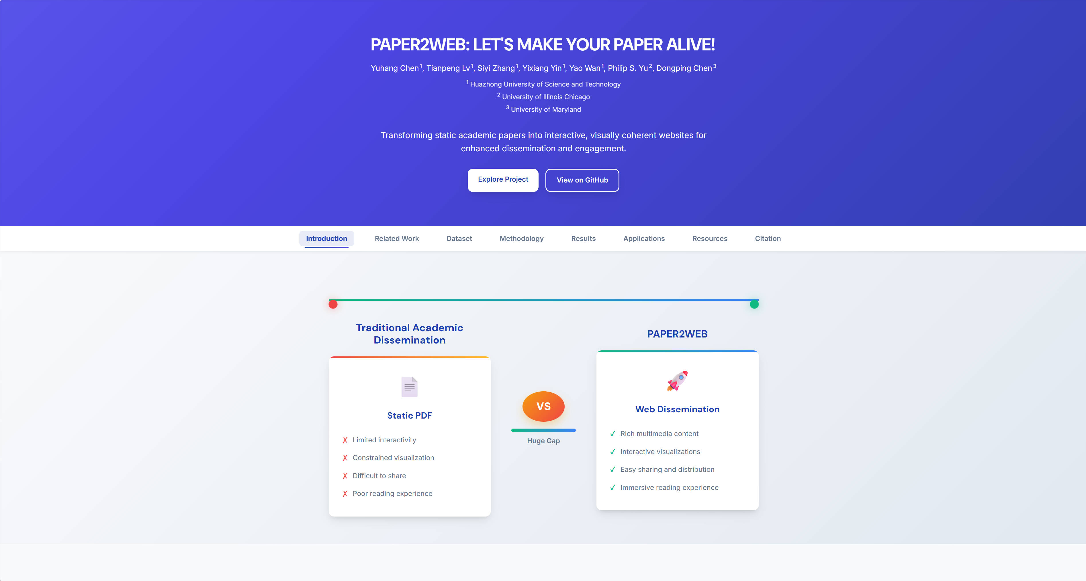 PAPER2WEB: LET’S MAKE YOUR PAPER ALIVE!